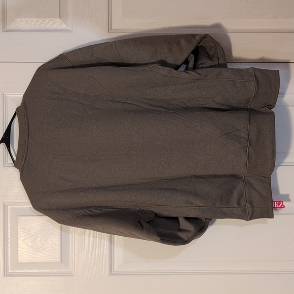 Pumiey Taupe Olive Green Oversized Crewneck Women's Size L Sweatshirt NWT - Picture 9 of 11